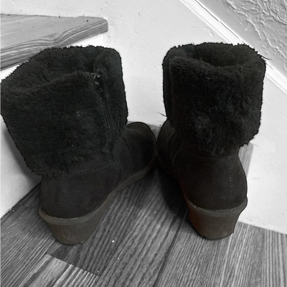 Juicy Couture Black Fur-Trimmed Winter Boots